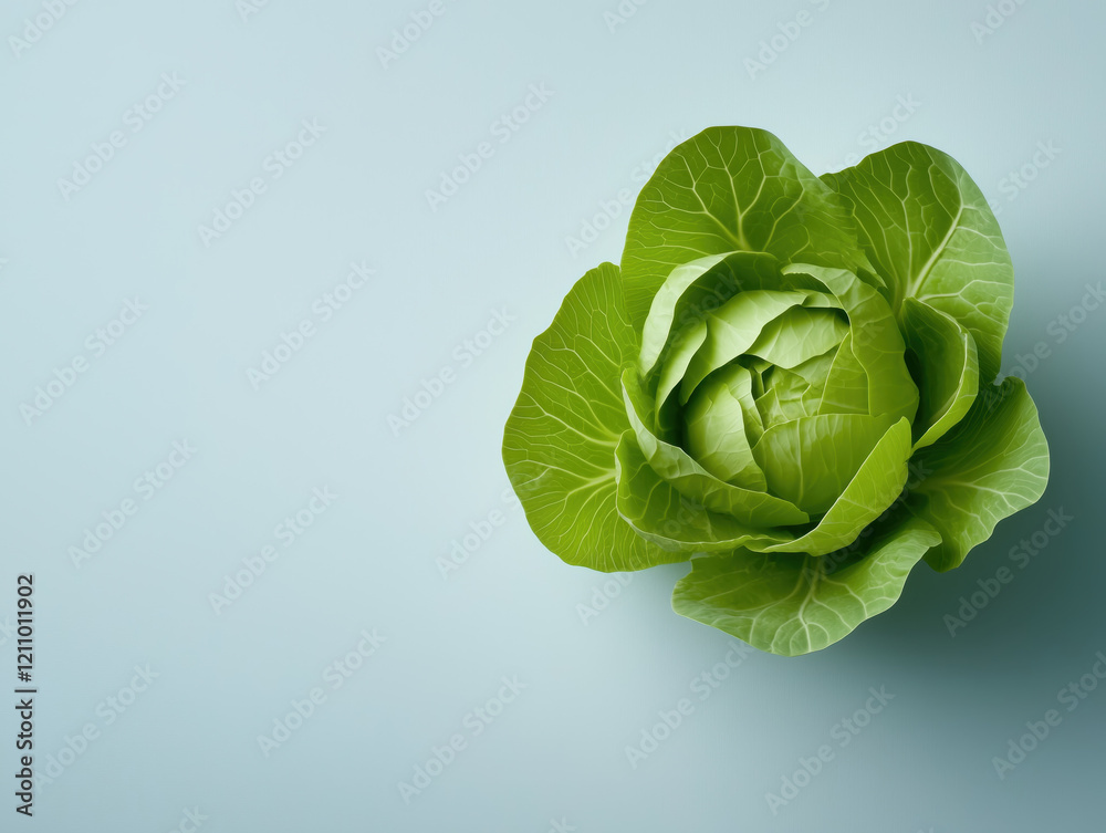Obraz premium A Fresh Green Cabbage Showcases Its Stunning Spiral Pattern and Vibrant Color, Celebrating Nature's Beauty in a Tightly Packed Head.