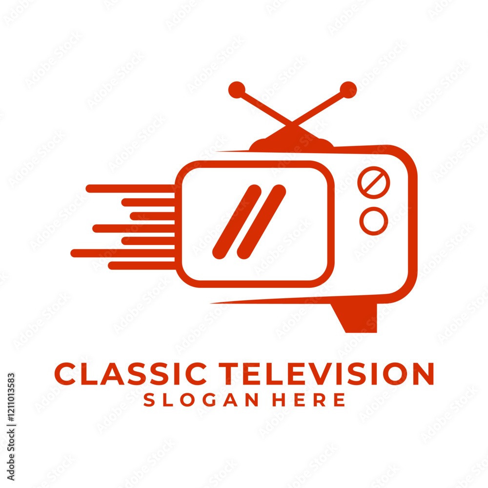 Fast TV or Television channel logo design template Fast TV or Television channel logo design template