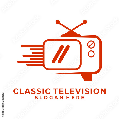 Fast TV or Television channel logo design template