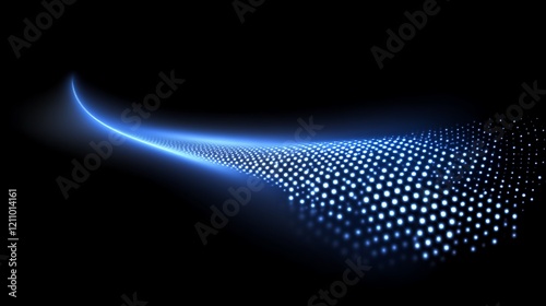 Abstract Blue Light Particle Wave Flow Design