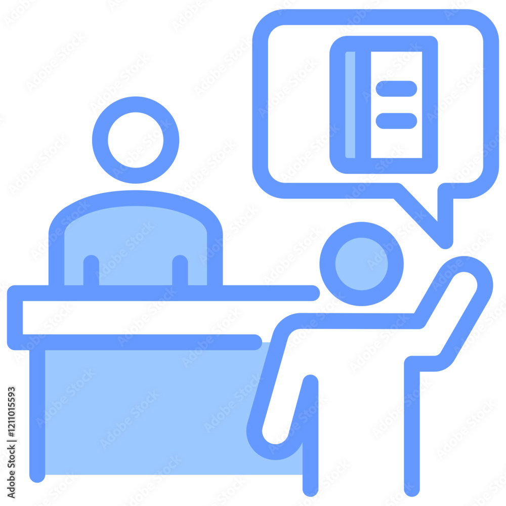 Fototapeta premium Lending Desk Blue Icon