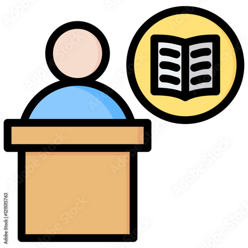 Librarian Outline Color Icon