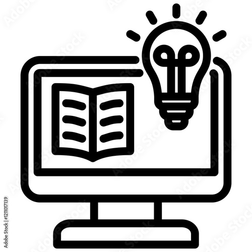 E Book Outline Icon