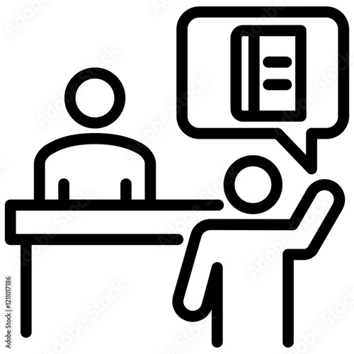 Lending Desk Outline Icon
