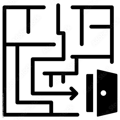 Exit Strategy Glyph Icon
