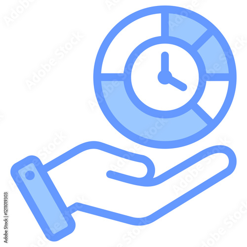 Time Allocation Blue Icon