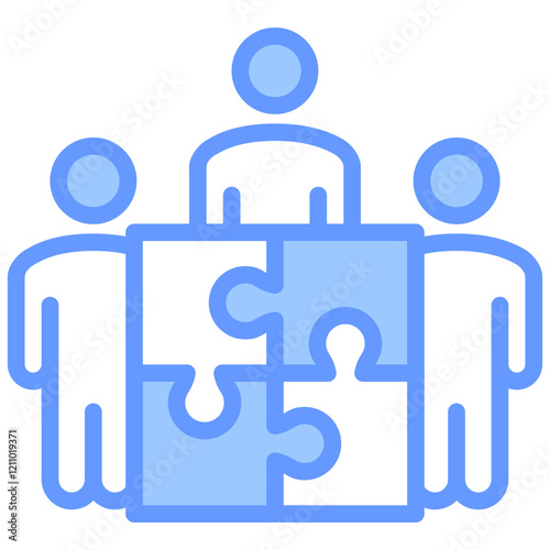 Team Building Blue Icon