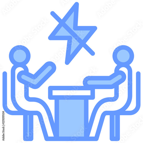 Conflict Resolution Blue Icon