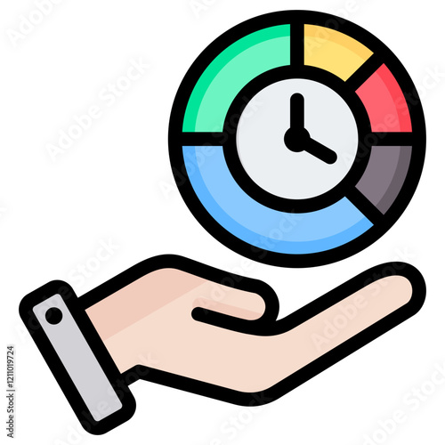 Time Allocation Outline Color Icon