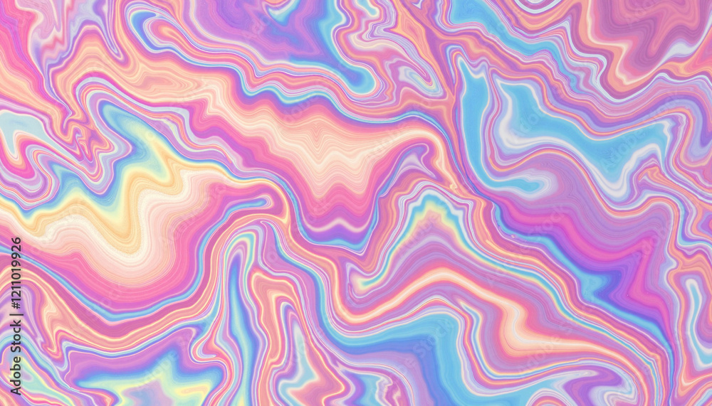 Obraz premium Pastel marble swirl pattern with vibrant gradient colors