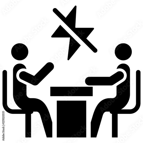 Conflict Resolution Glyph Icon