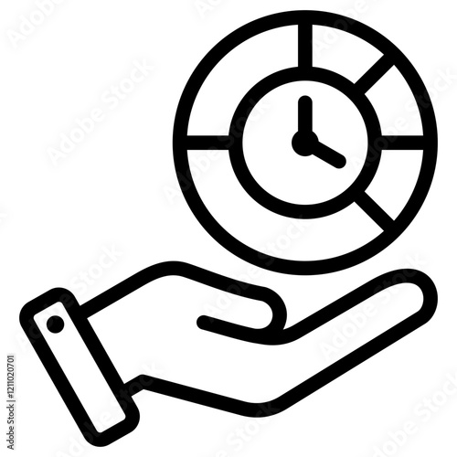 Time Allocation Outline Icon