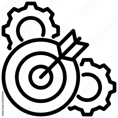 Goal Setting Outline Icon