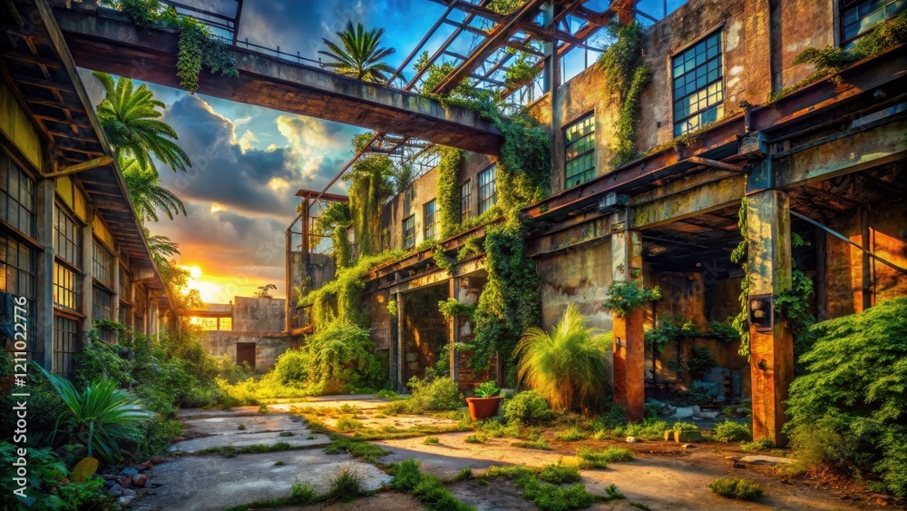 Fototapeta premium Ft. Lauderdale's decaying beauty: urban exploration reveals forgotten Florida ruins.