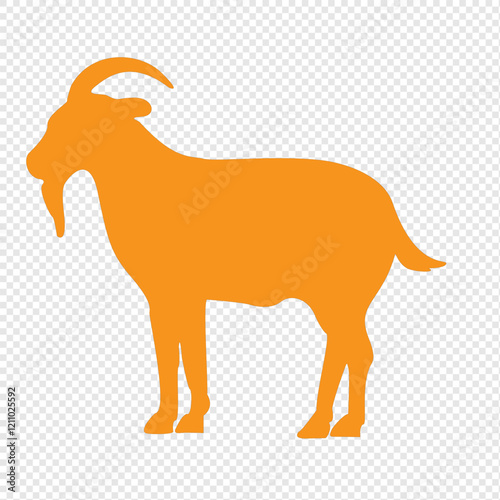 Vector illustration of a goat. Black goat cartoon character illustration. cute goat cartoon clipart, animals in flat style. Concept Vector flat illustration of isolated cute Goat