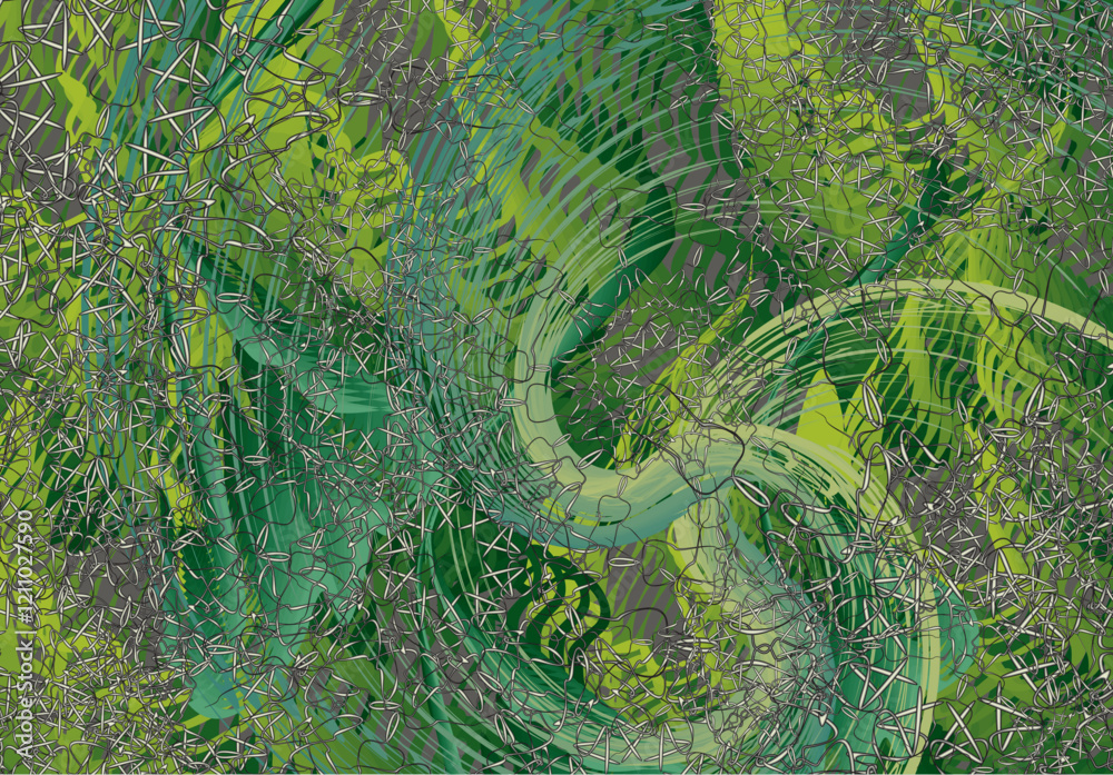 Obraz premium Textural backdrop - forest motifs for interiors or prints on T-shirts. Camouflage background for covers, tiles, fashion trends, business concept, wallpaper, textiles, fabrics, dynamic posters, etc.