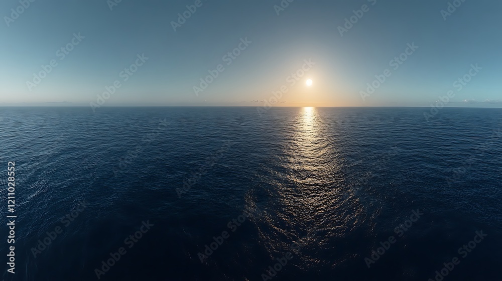 Serene Ocean Sunset Peaceful Horizon View Serene Ocean Sunset Peaceful Horizon View