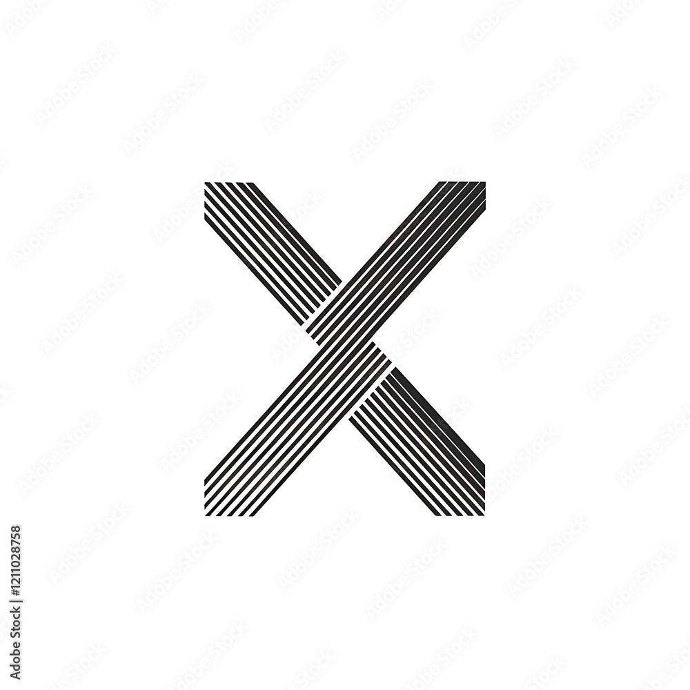 Obraz premium Letter X graphic vector diagram