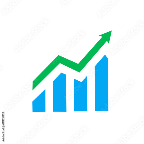 Business diagram. Finances improve. Increase profits. Vector illustration