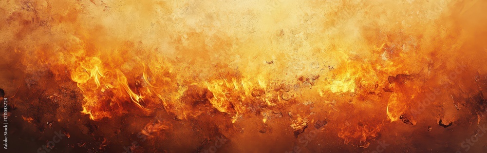 Obraz premium Fire and flames isolated on a white background with a clipping path. The image is in full focus, depicting a fiery wall.