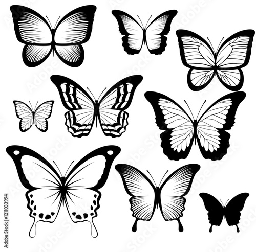 butterfly silhouettes [Convertido]