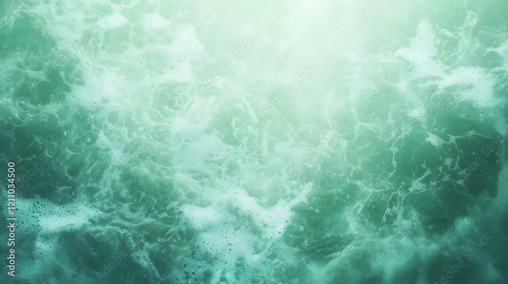 Fototapeta premium Ocean waves crashing rhythmically seashore nature scene tranquil atmosphere aerial view serenity and calm