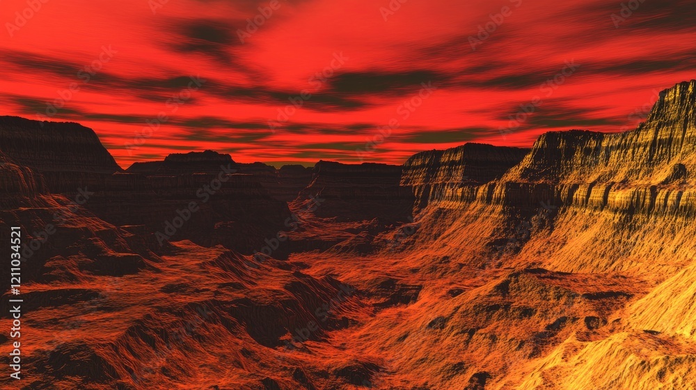 Fototapeta premium Red Canyon Sunset Landscape