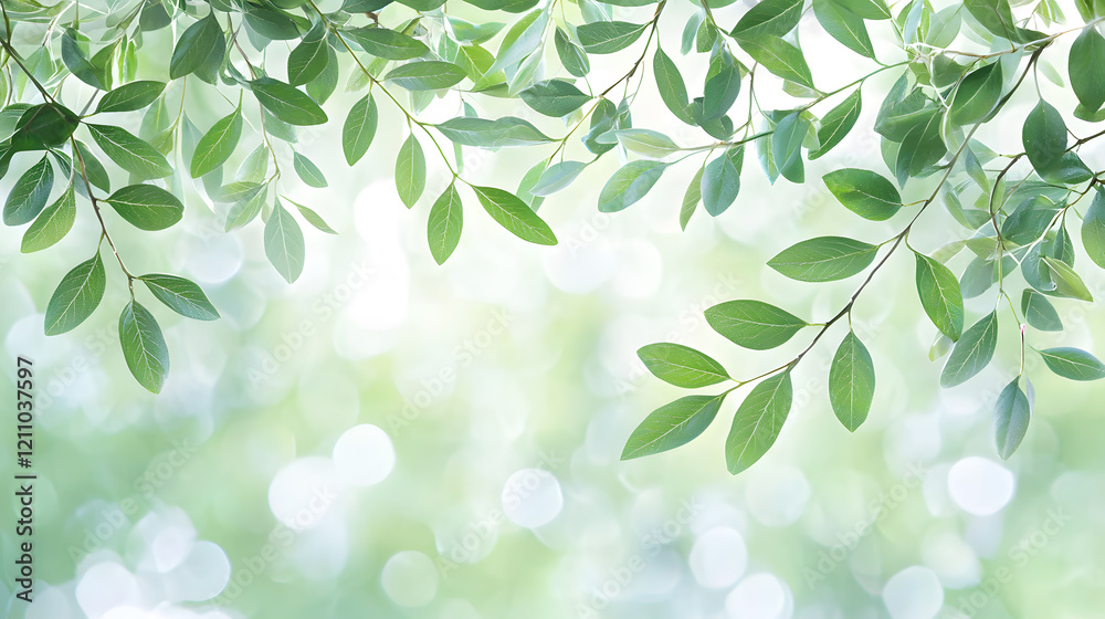 Obraz premium Gentle breeze through lush green leaves nature photography vibrant environment serene viewpoint fresh concept