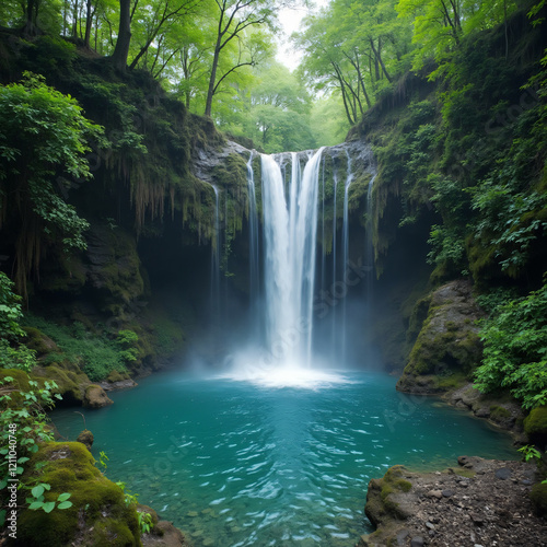 waterfall in jungle