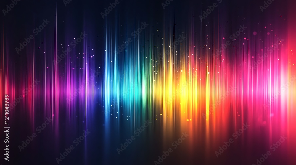 digital abstract artwork featuring a vibrant spectrum of colors, Vertical light beams in shades of blue, purple, pink, orange, and yellow dominate the composition digital abstract artwork featuring a vibrant spectrum of colors, Vertical light beams in shades of blue, purple, pink, orange, and yellow dominate the composition