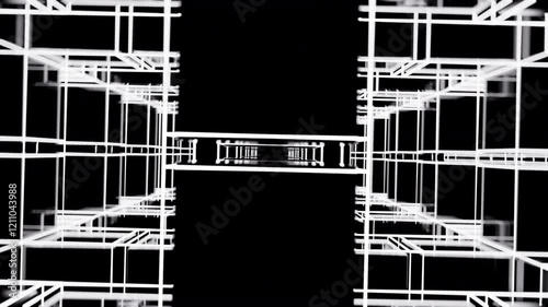 Moving cubes forming a plus sign