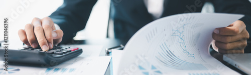Banner shot of business growth invest money in stock market, financial banking expertise to income substantial stack of investment capitalize on trade opportunities within economy return. copy space