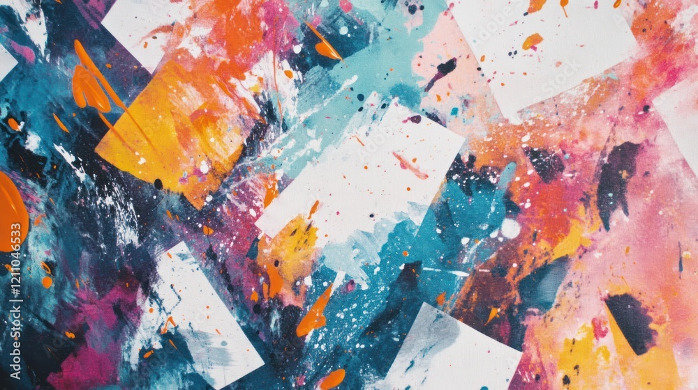 Fototapeta premium Abstract Colorful Splatter Painting: A Vivid Expression of Creativity