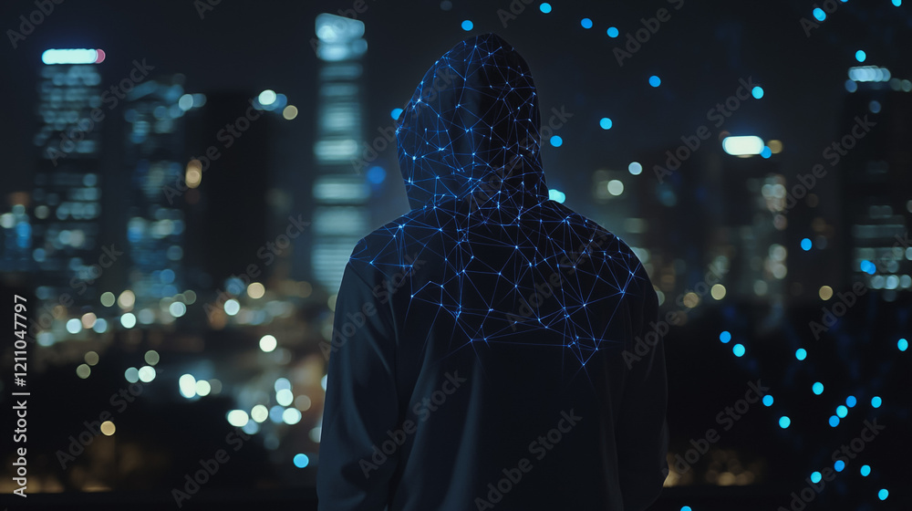Hacker are planning to hack and attack networks and cyber security systems.Smart digital city with connection Innovation network reciprocity over the cityscape Hacker are planning to hack and attack networks and cyber security systems.Smart digital city with connection Innovation network reciprocity over the cityscape