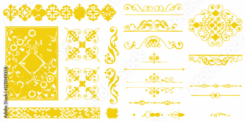 Elegant golden ornamental frames