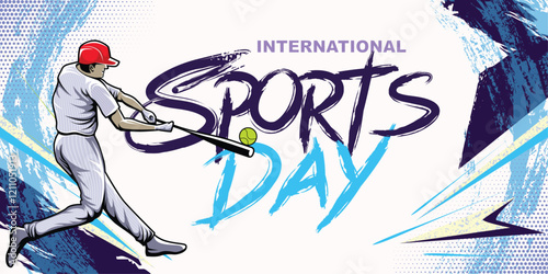 Baseball Abstract Sports Background Vector. International Sports Day Illustration. Graphic Design for the decoration of gift certificates, banners, and flyer