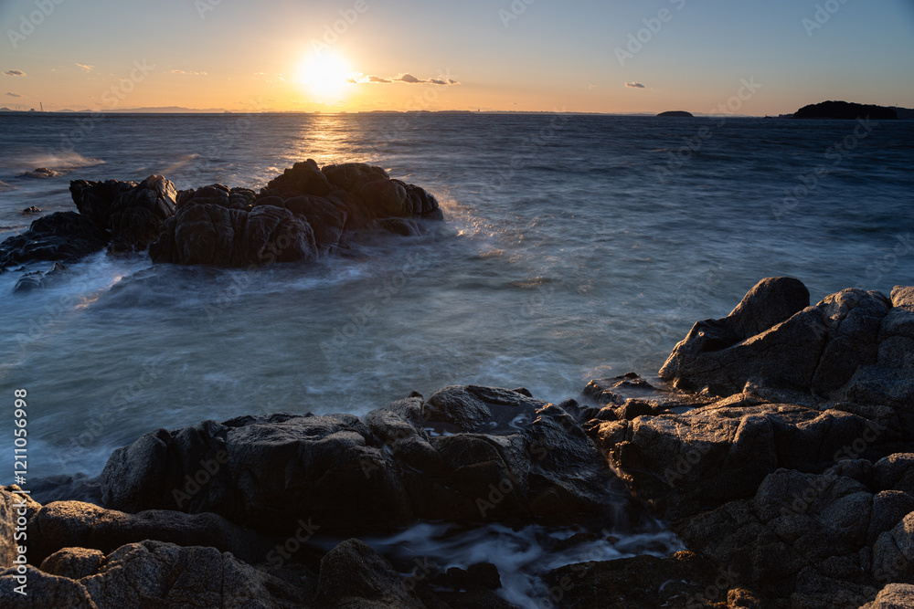 夕暮れの海岸 夕暮れの海岸