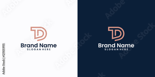 creative letter td dt logo technology