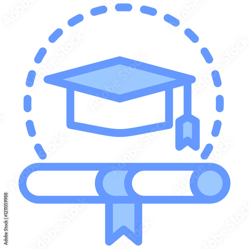 Academic Degrees Blue Icon