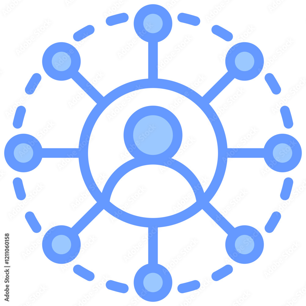 Networking Blue Icon Networking Blue Icon