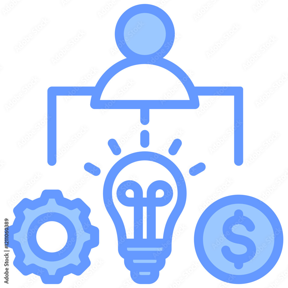 Entrepreneurship Skills Blue Icon Entrepreneurship Skills Blue Icon