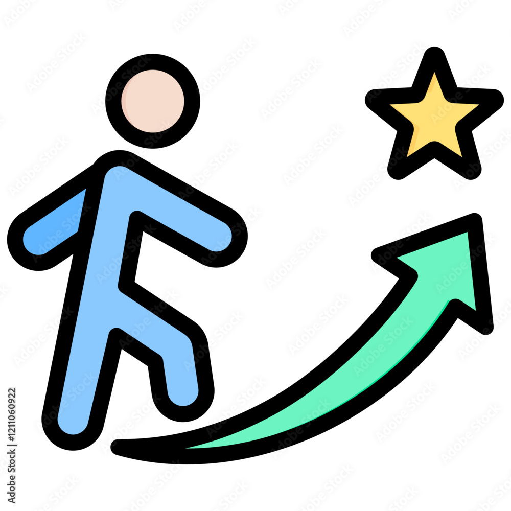 Career Goals Outline Color Icon Career Goals Outline Color Icon