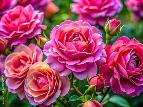 Pink Rose Macro Aerial Photography: Close Up Bloom, Stunning Petals, Delicate Flower, Nature's Beauty, Floral Photography