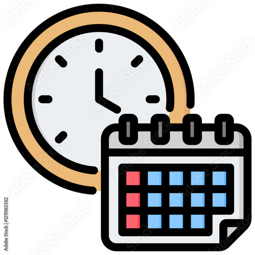Schedule Outline Color Icon
