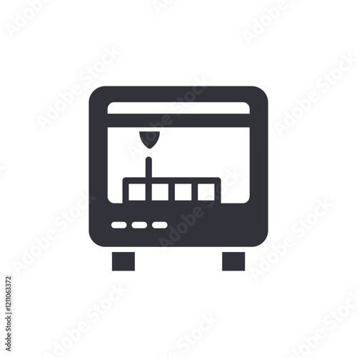 3D printer solid icons, minimalist vector illustration ,simple transparent graphic element .Isolated on white background