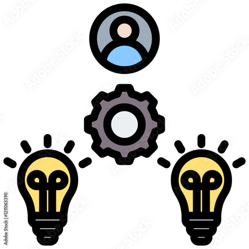 Synthesis Outline Color Icon