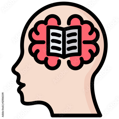 Memorization Outline Color Icon