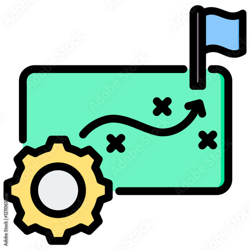 Strategy Outline Color Icon