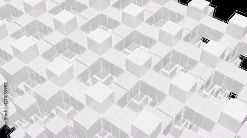 Moving cubes forming a plus sign
