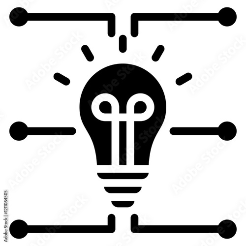 Mind Map Glyph Icon